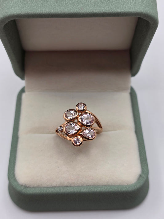 9ct rose gold morganite ring
