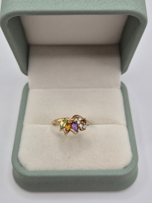 9ct gold multigem ring