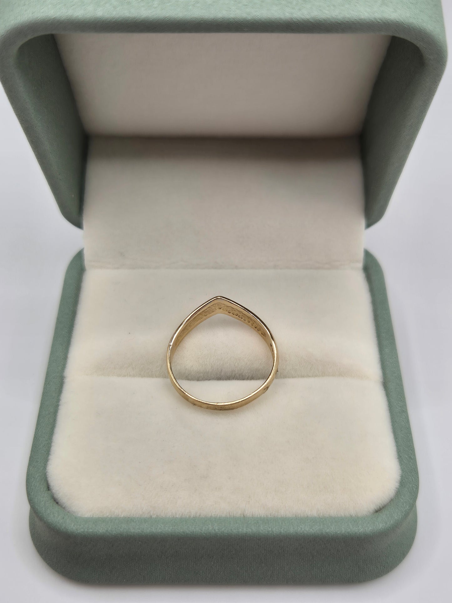 9ct two tone gold wishbone ring