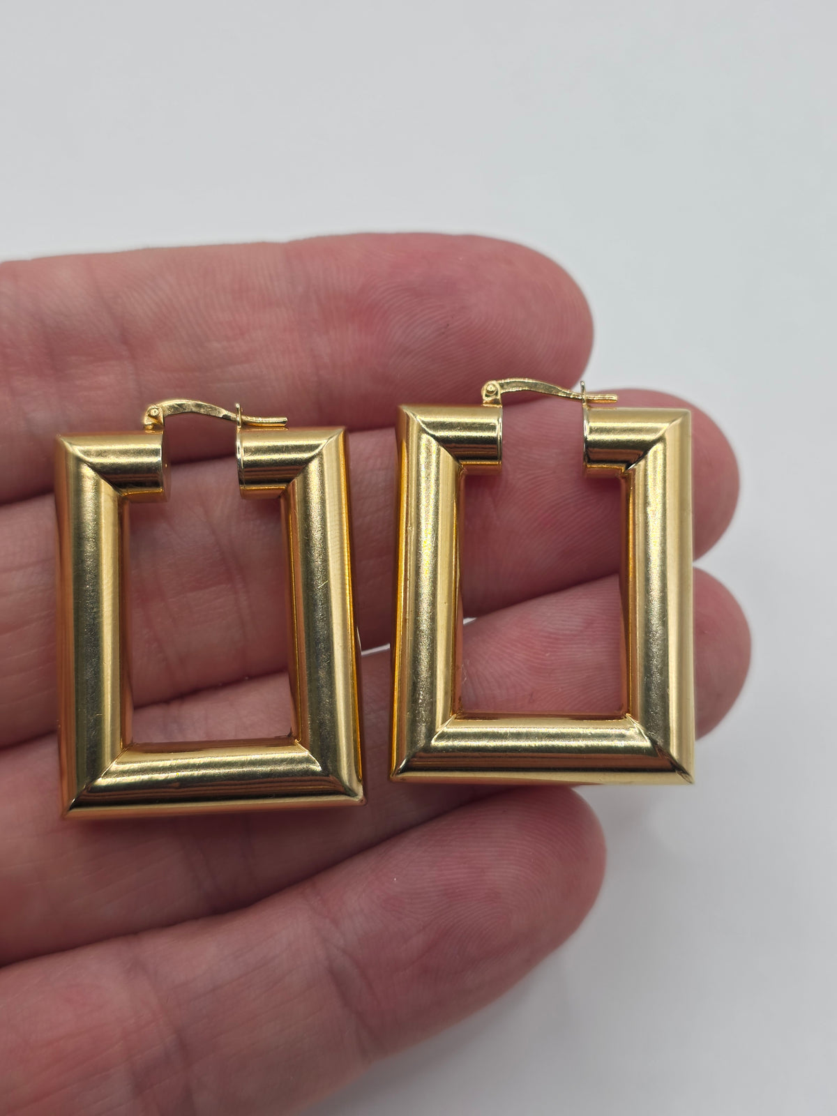 Heavy 9ct gold creole earrings