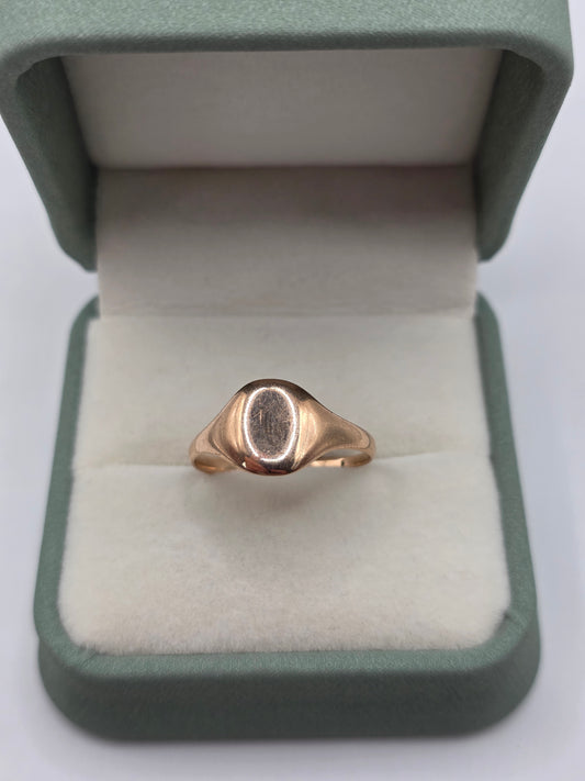 Vintage 9ct rose gold signet ring