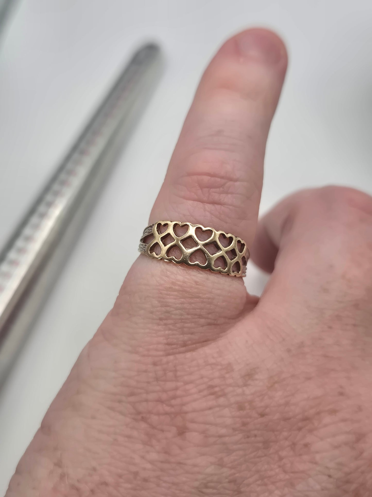 Vintage 9ct gold heart ring