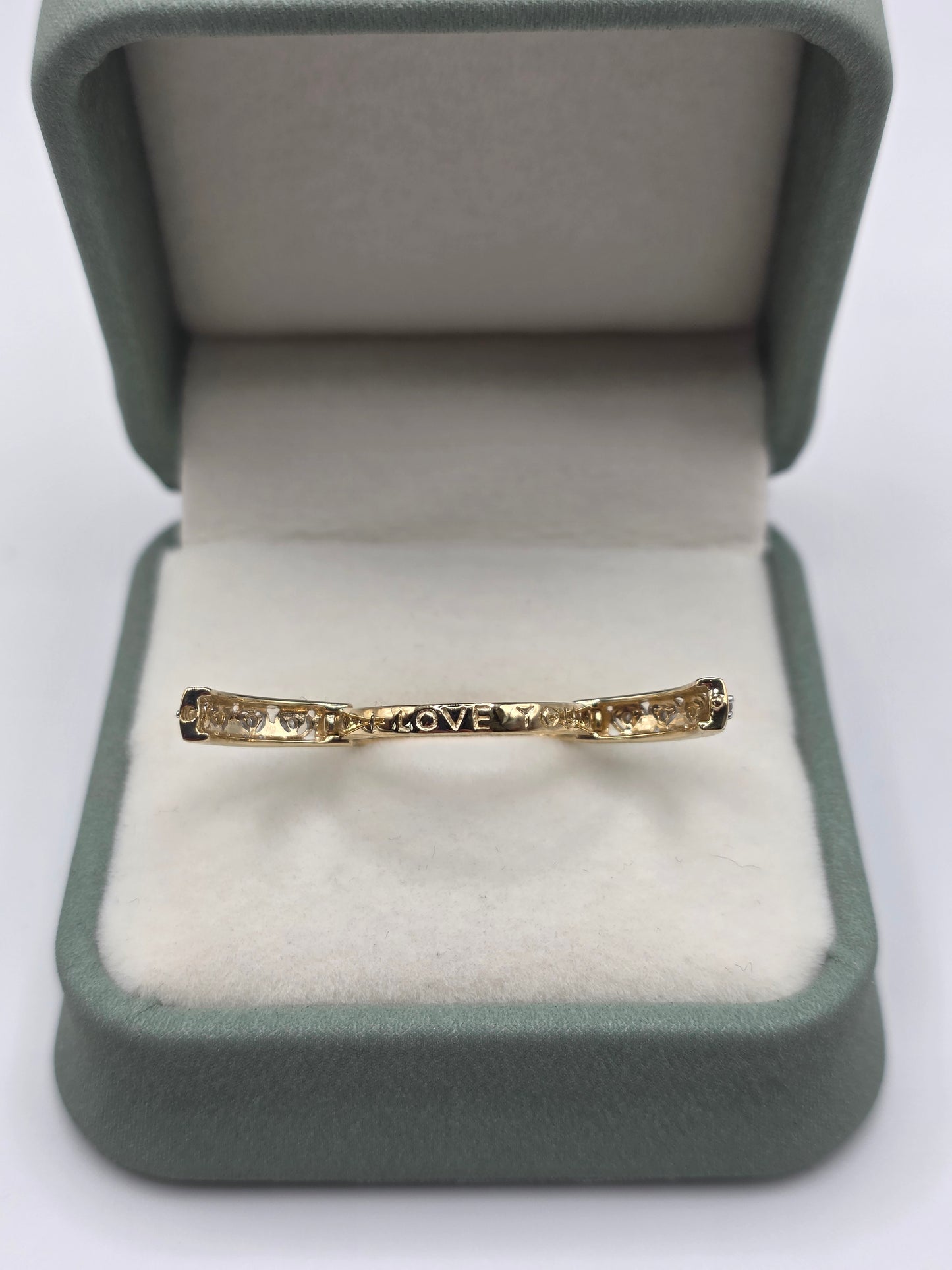 9ct gold i love you diamond half eternity ring