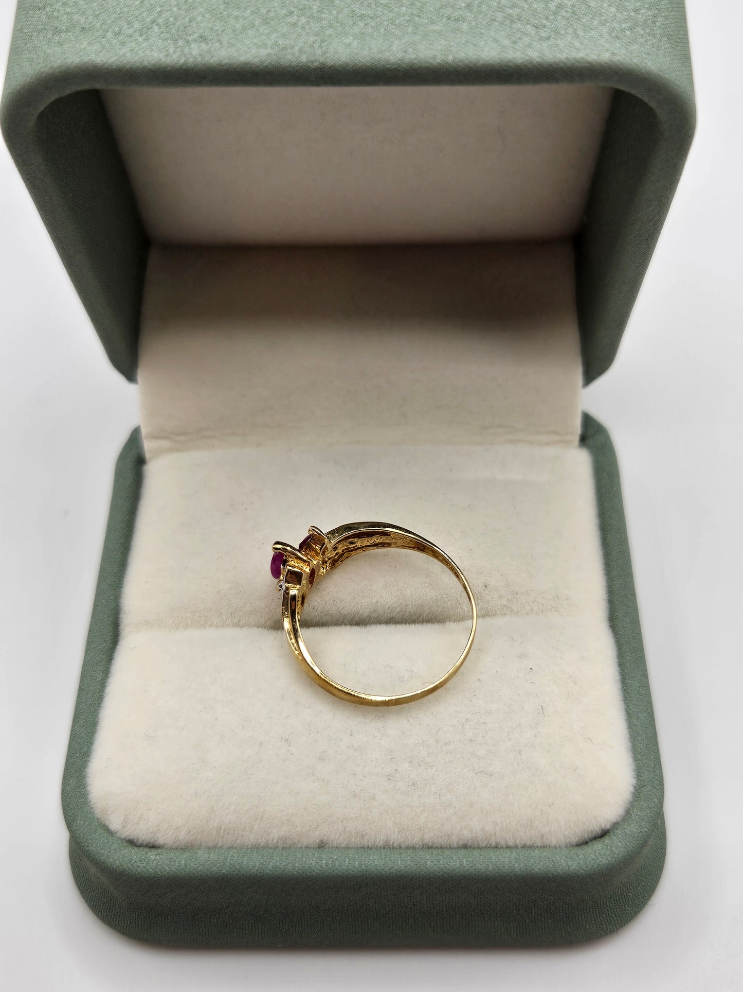 9ct gold ruby and diamond ring