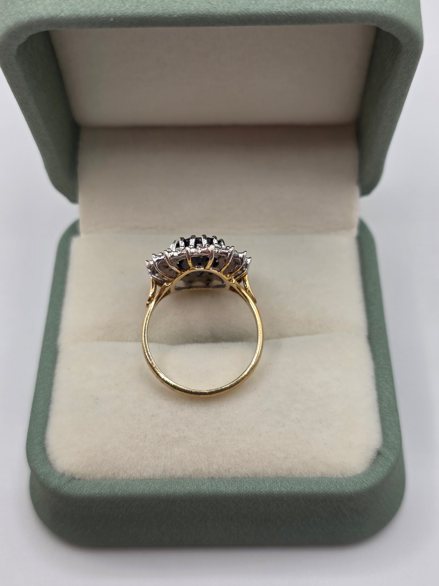 9ct gold sapphire and diamond ring