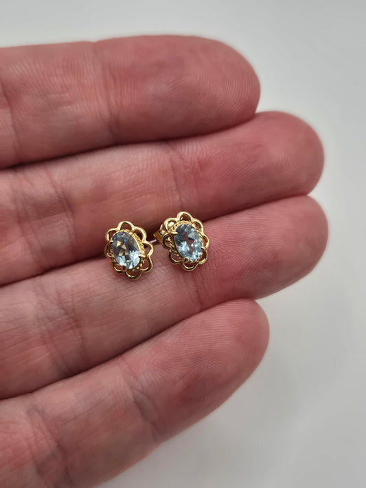 9ct gold topaz earrings
