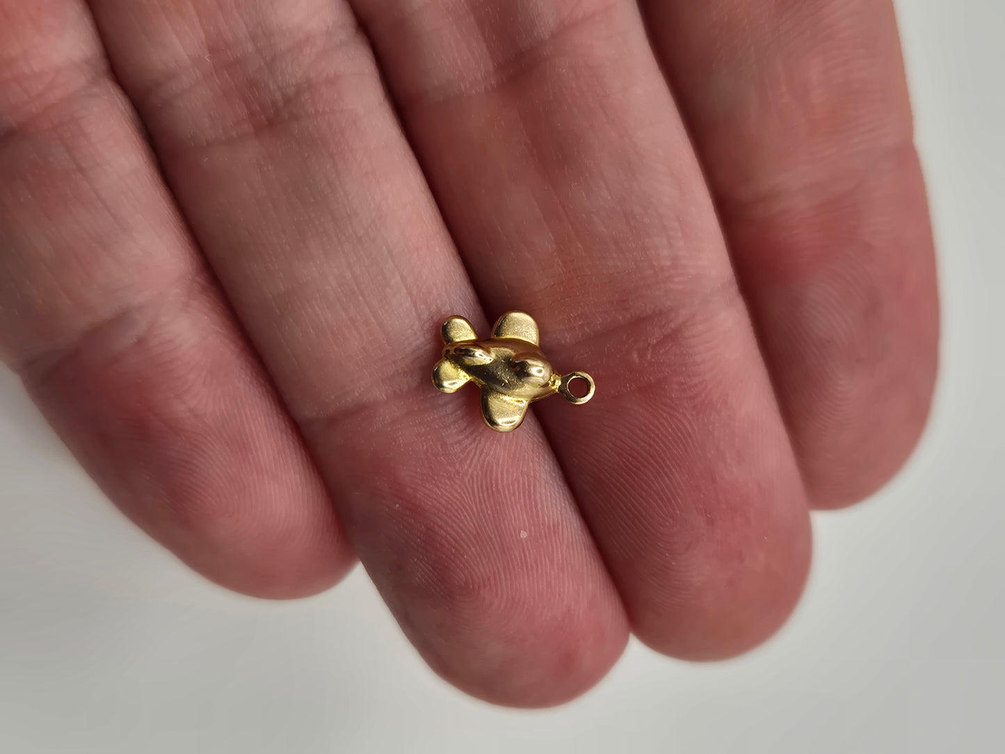 9ct gold plane charm