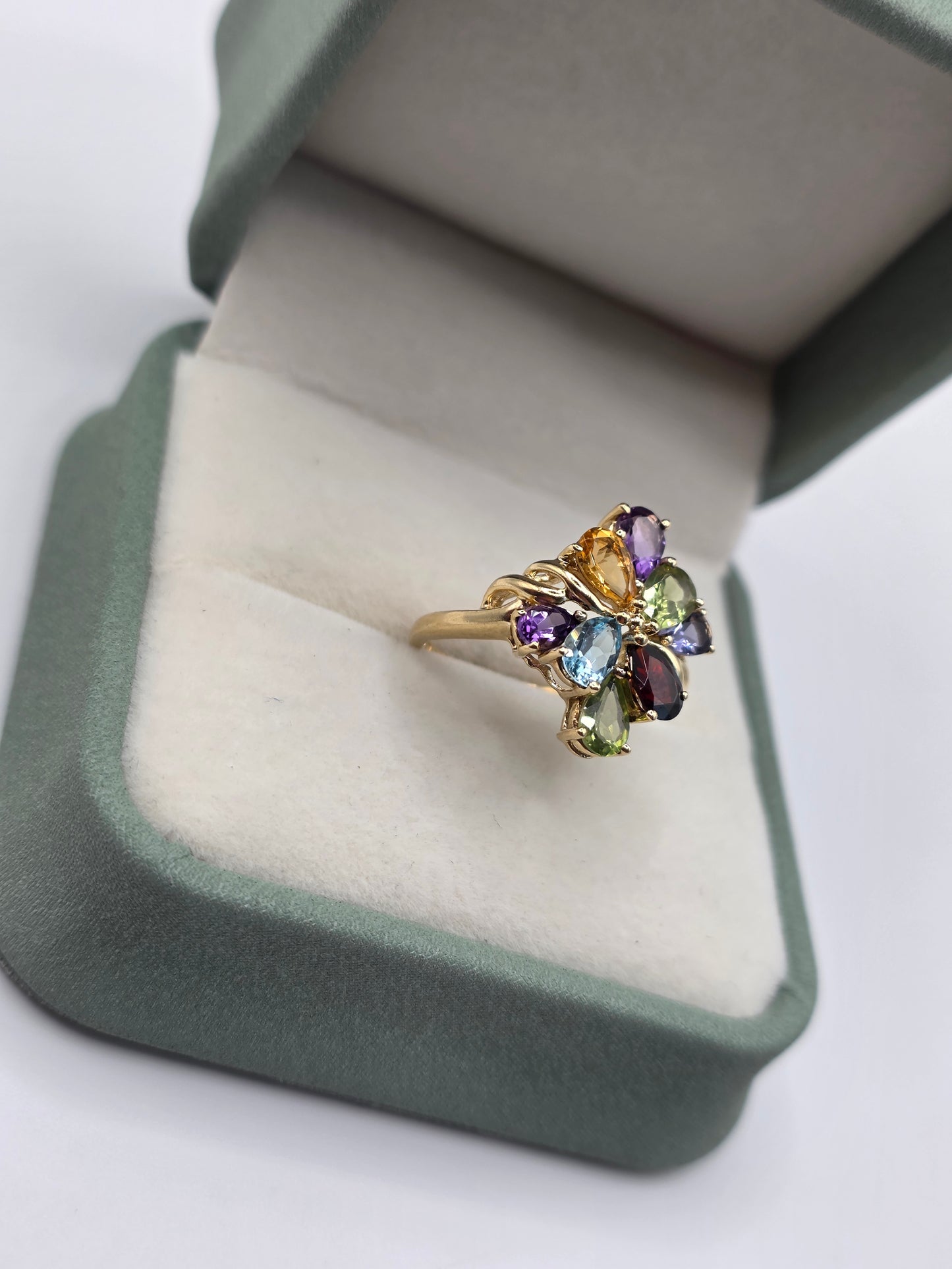 9ct gold multigem ring