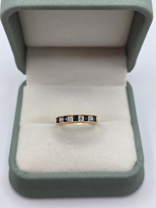 9ct gold sapphire and diamond ring