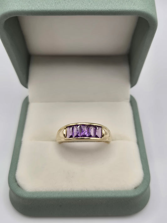 9ct gold amethyst ring