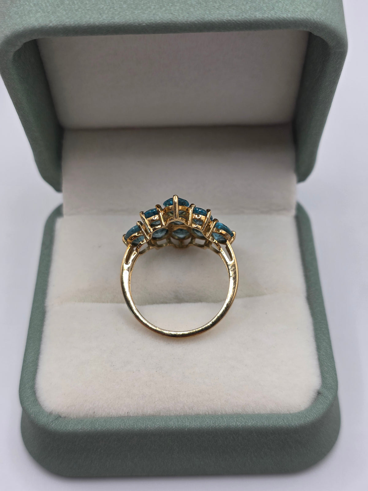 9ct gold blue apatite ring