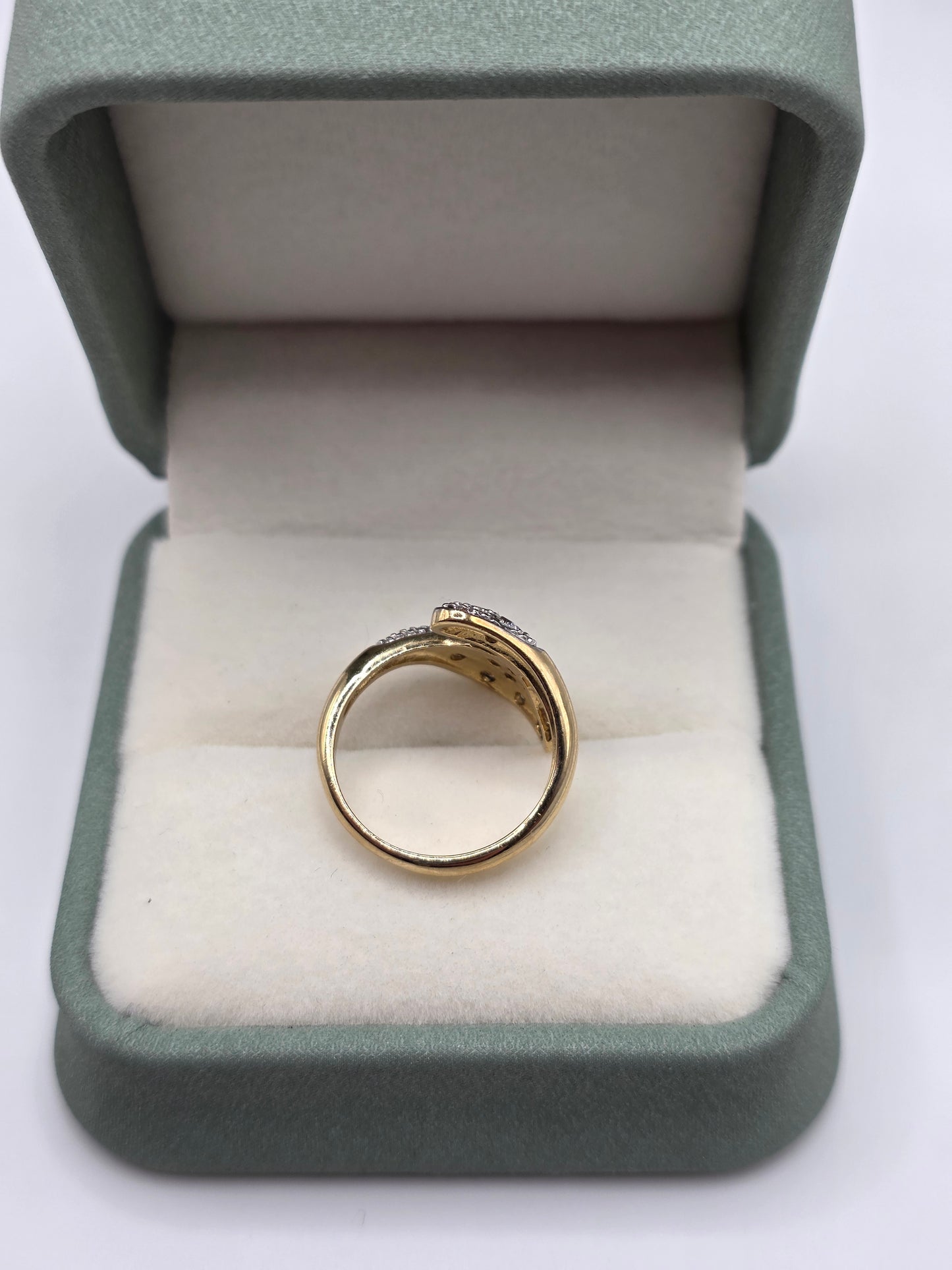 9ct gold sapphire and cz cobra ring