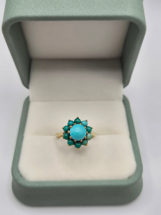 9ct gold turquoise ring