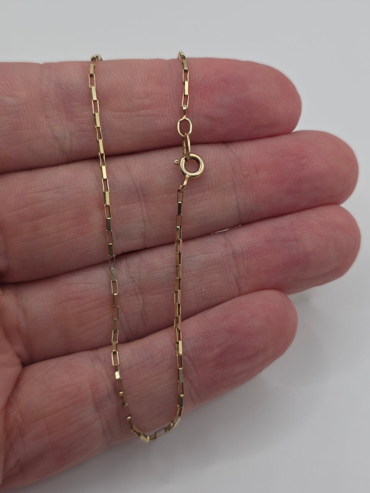 9ct gold box link bracelet