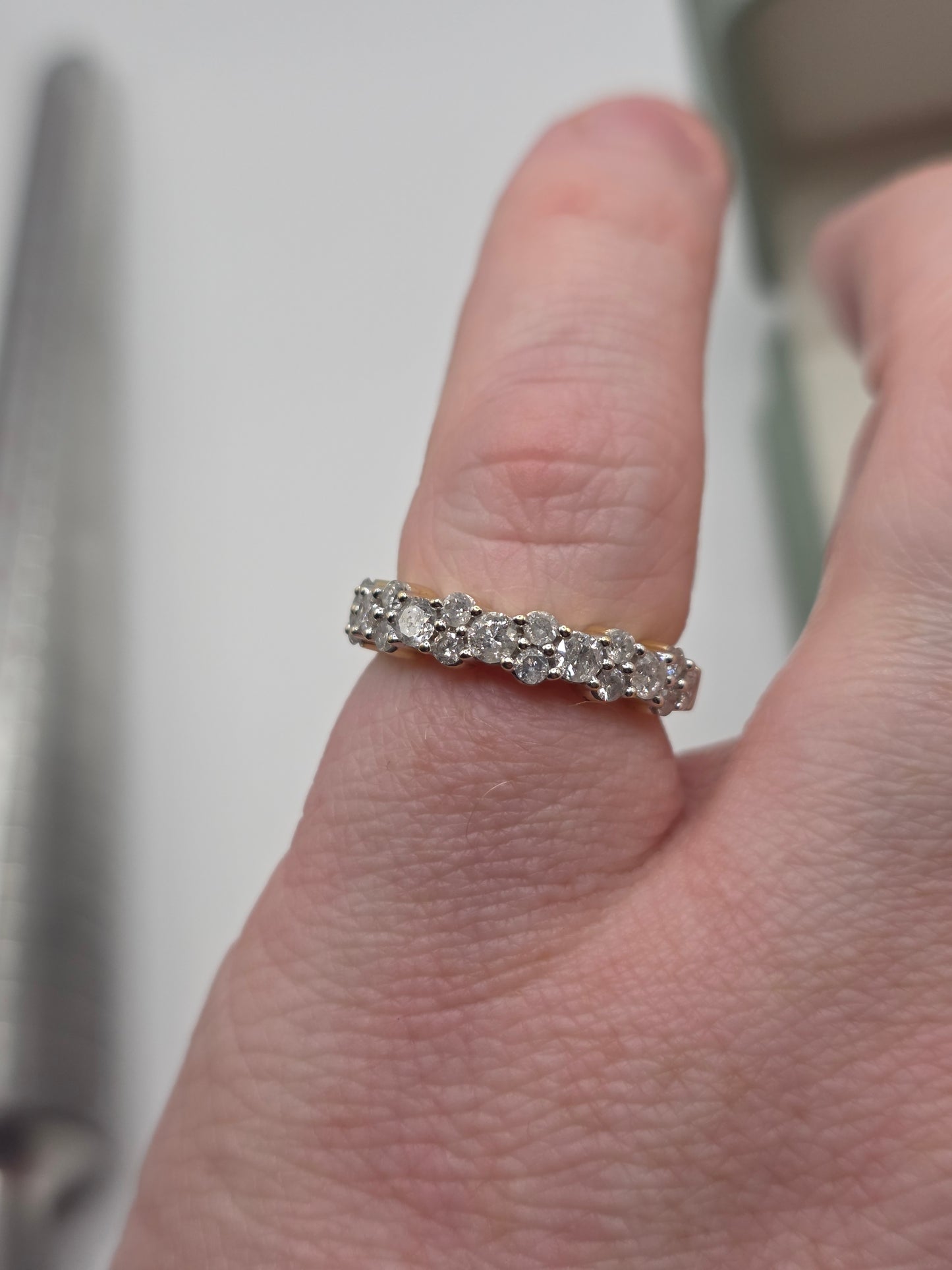 9ct gold diamond half eternity ring