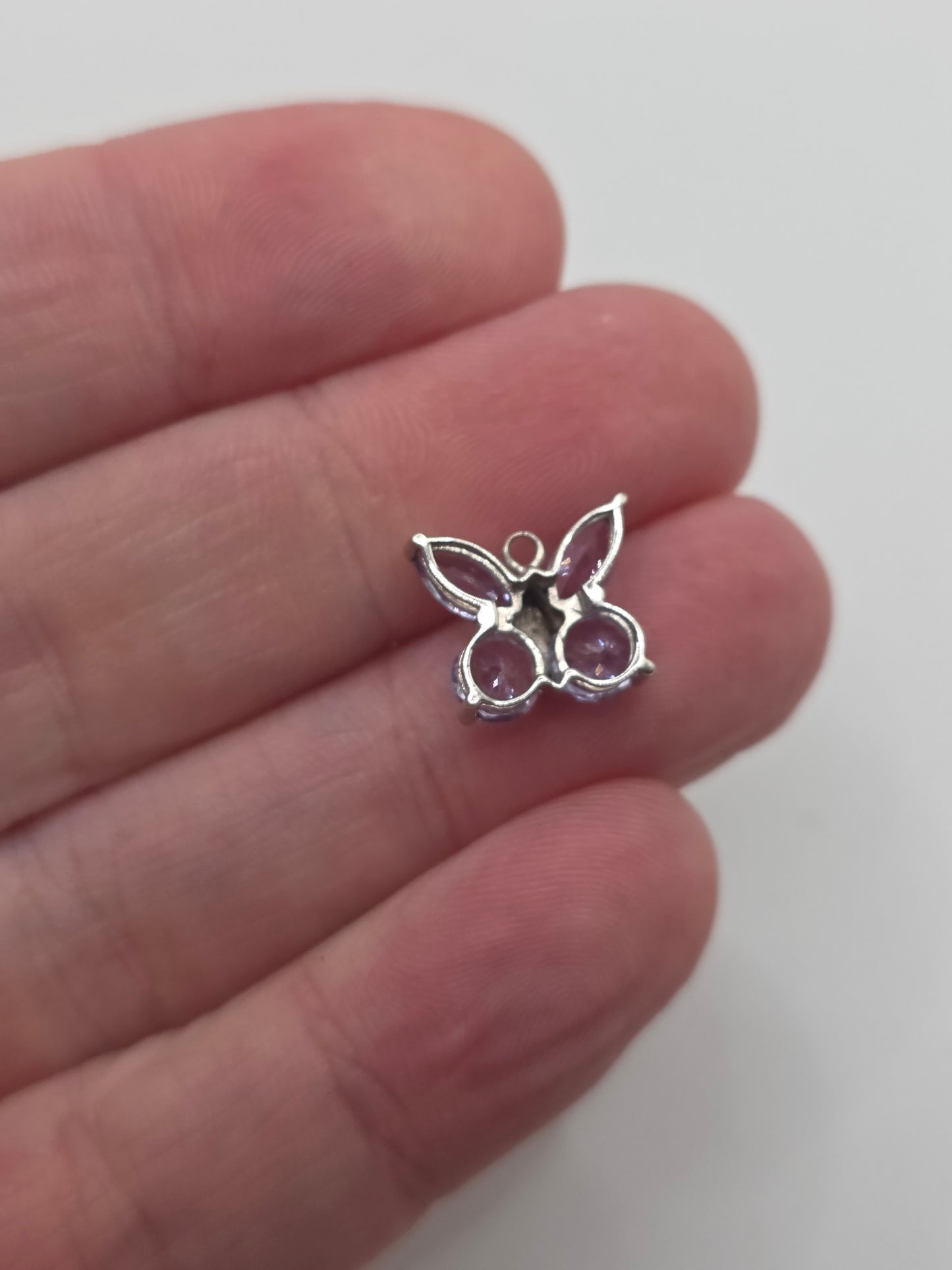 9ct white gold tanzanite butterfly pendant