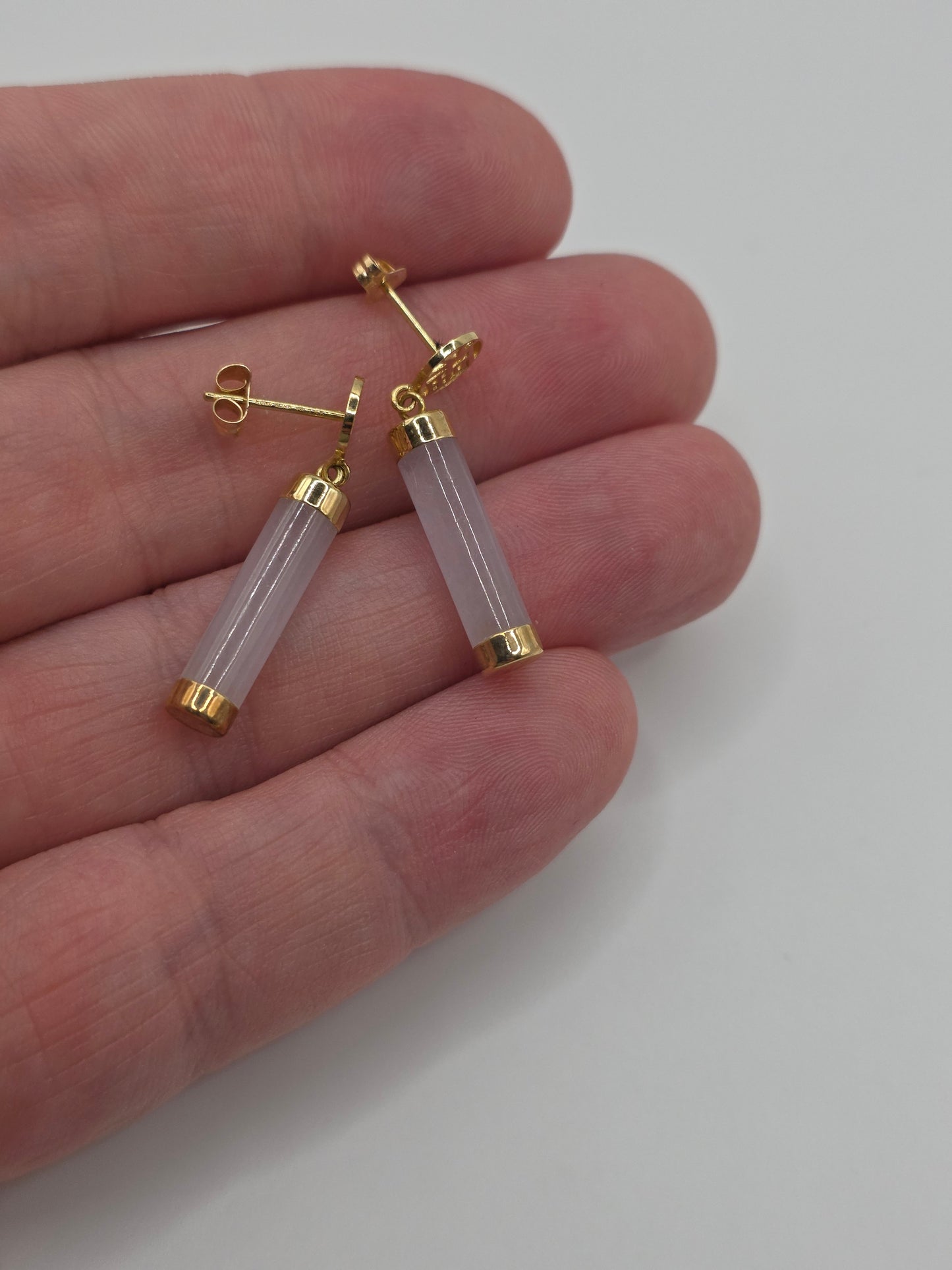 14ct gold jade earrings