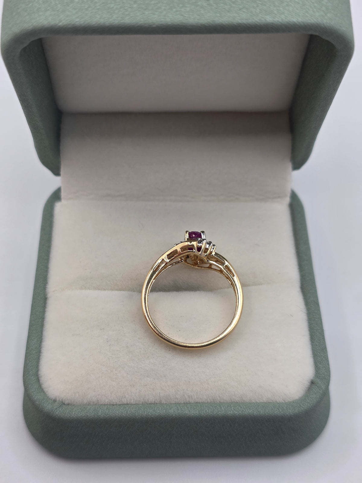 9ct gold ruby and diamond ring
