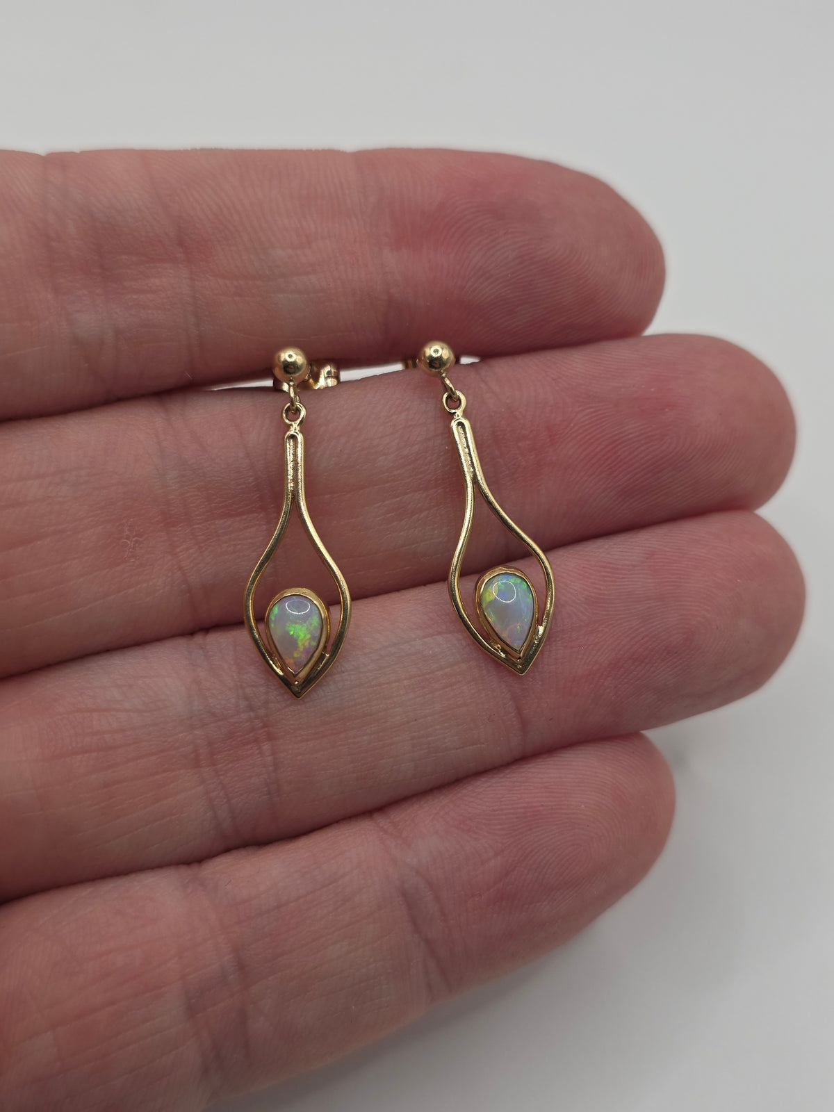 9ct gold opal earrings