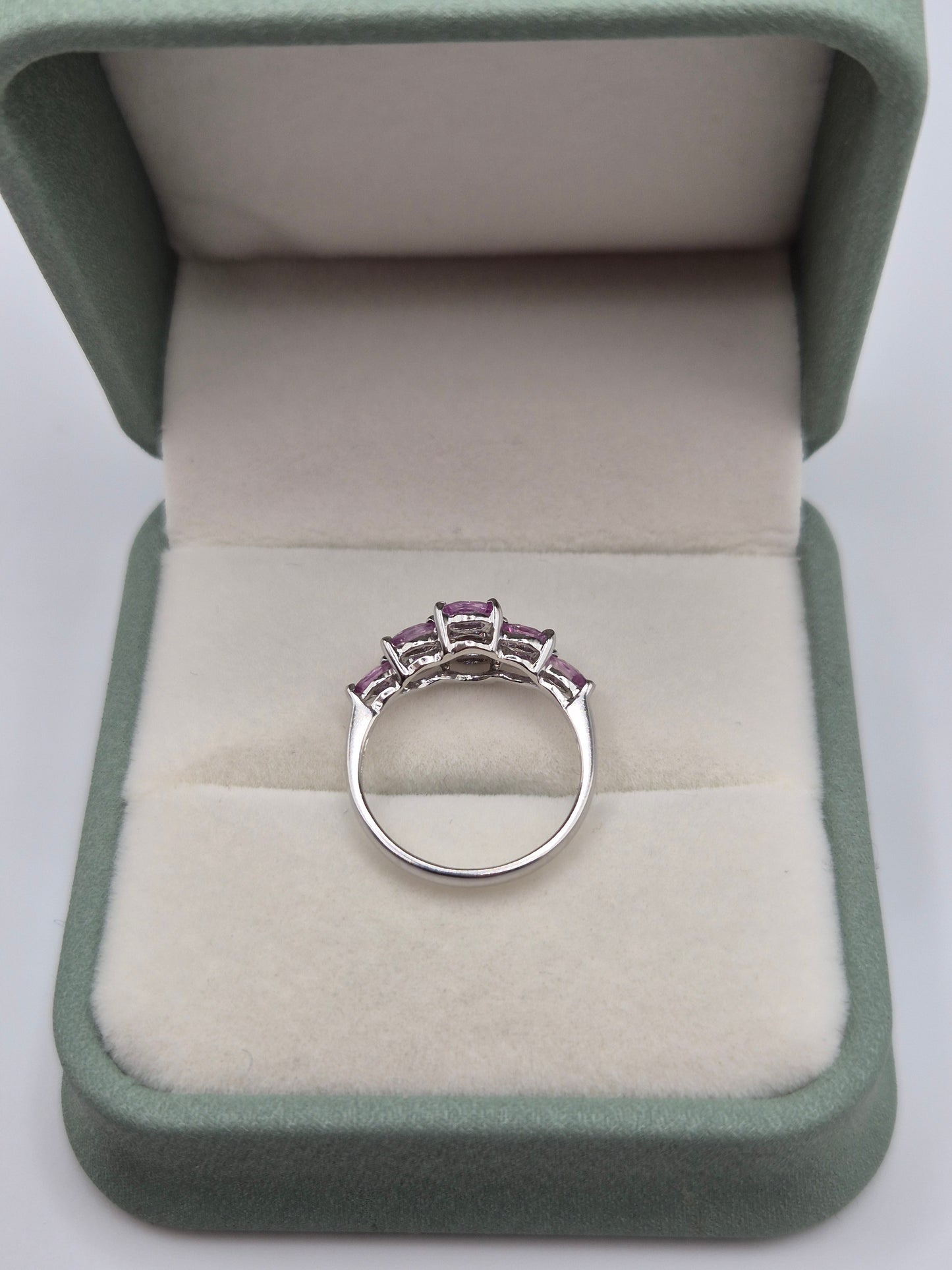 9ct white gold pink topaz ring