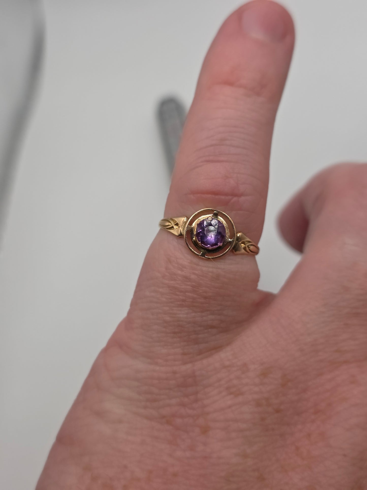 9ct rose gold amethyst ring