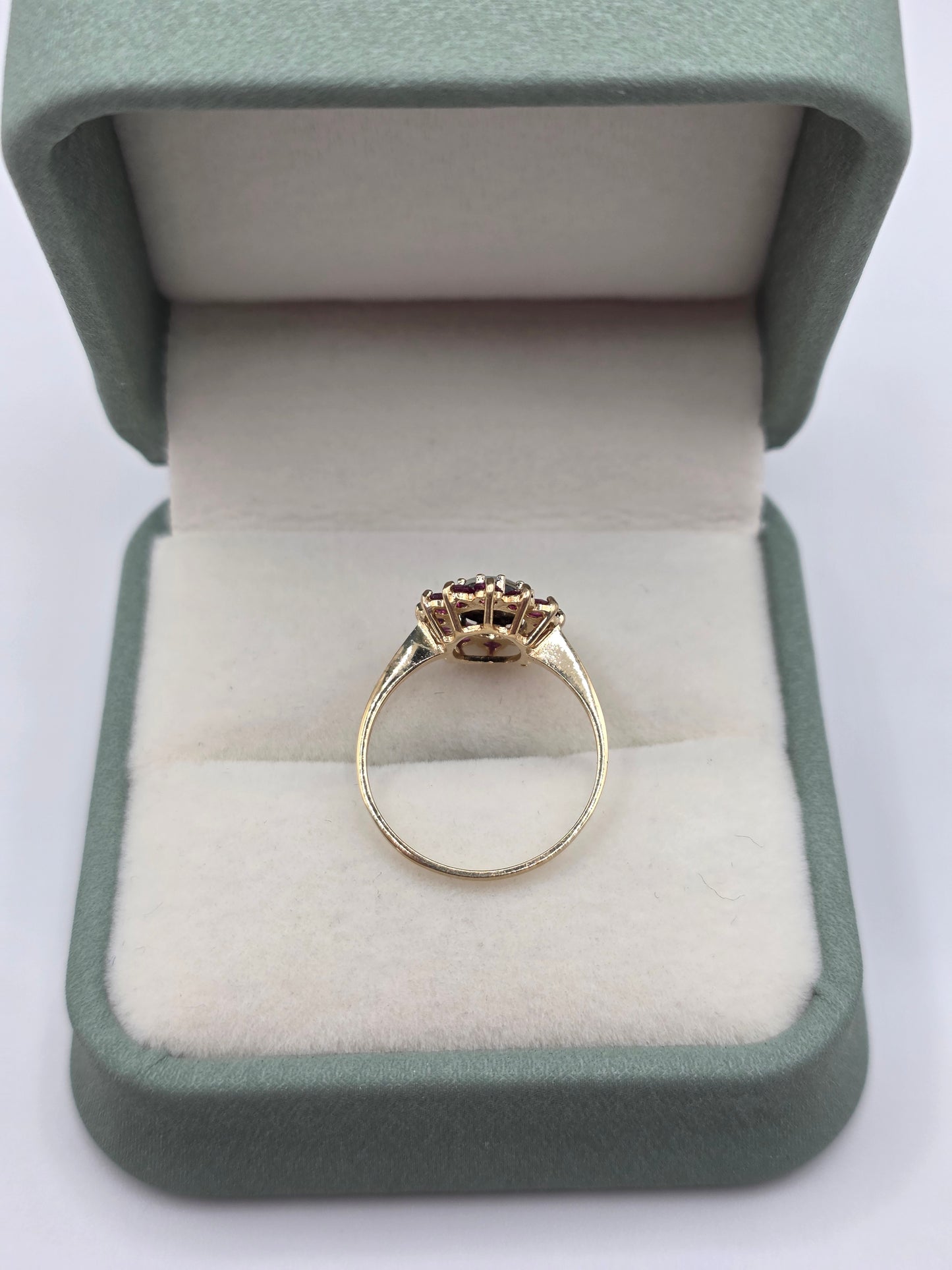 9ct gold opal triplet and ruby ring