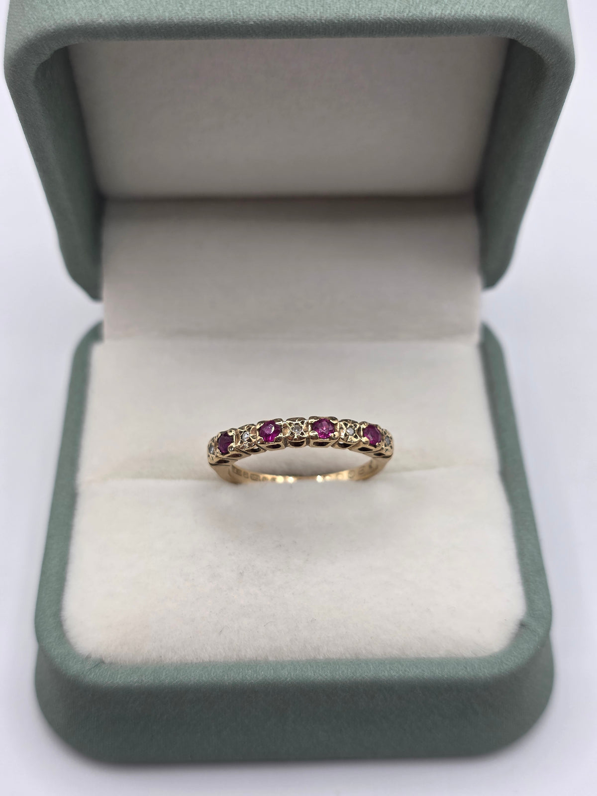 9ct gold ruby and diamond ring