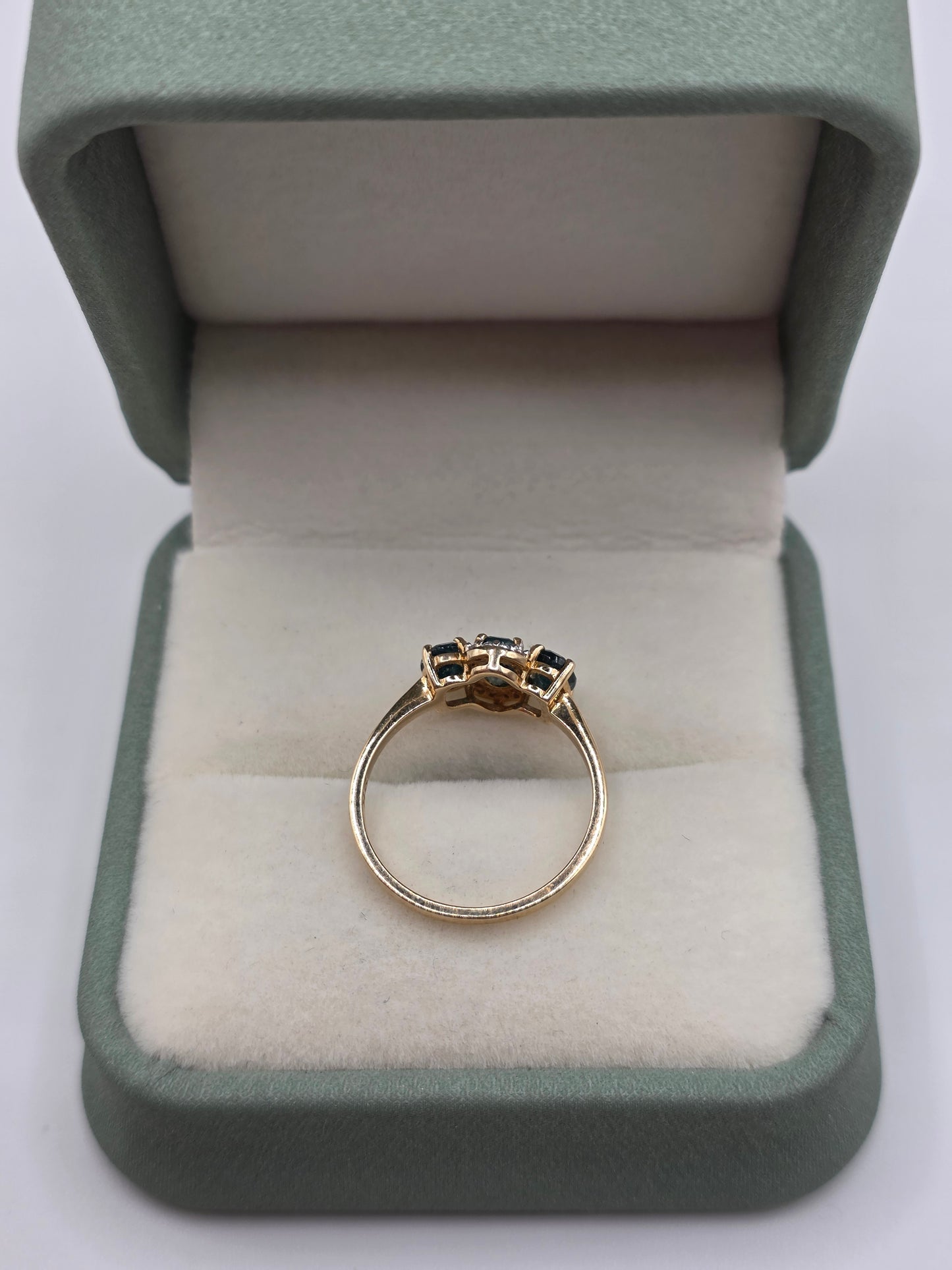 9ct gold tourmaline and zircon ring