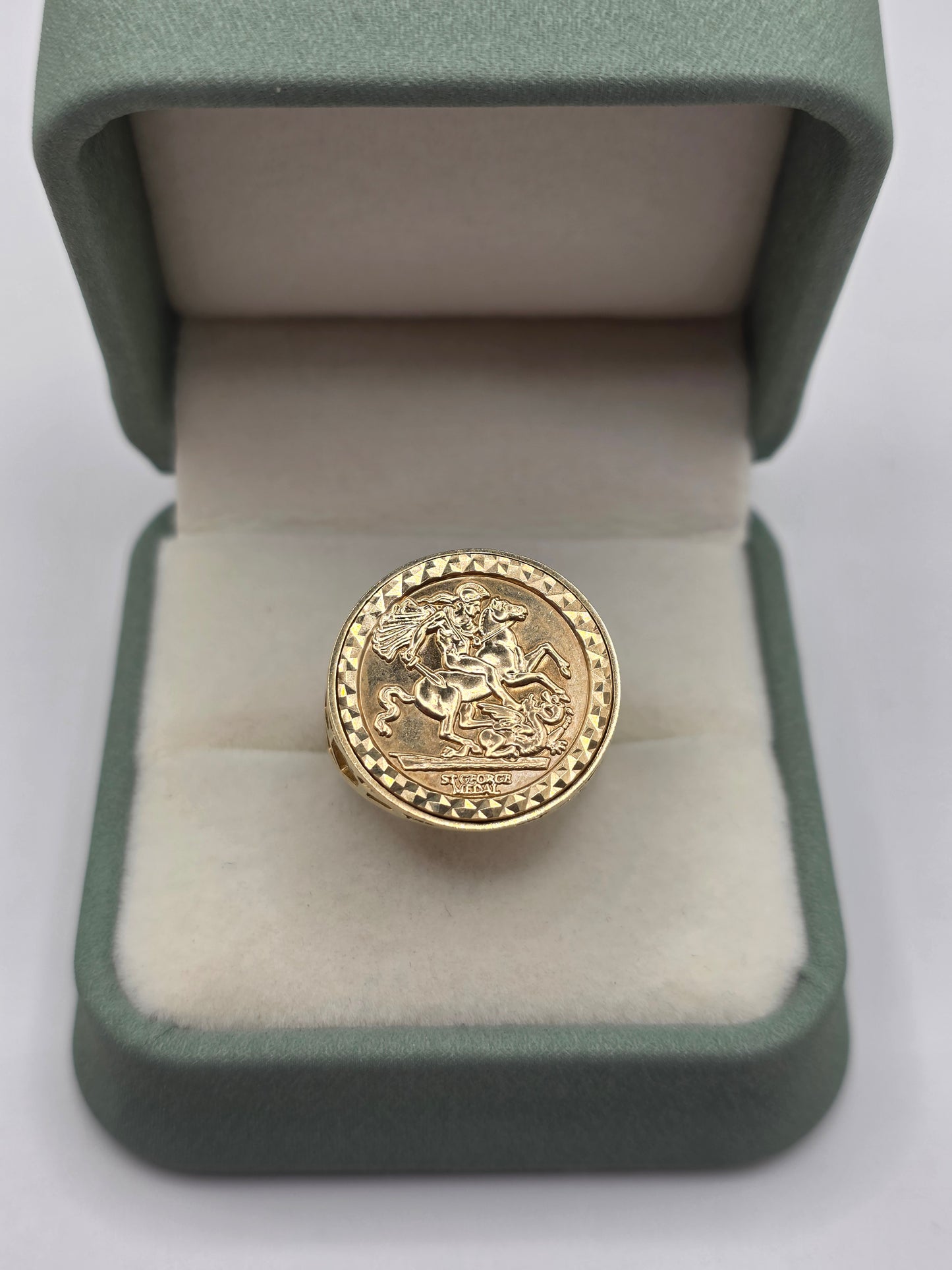 9ct gold st george ring