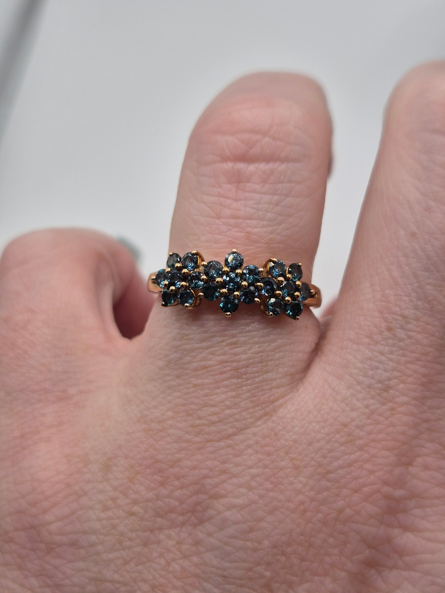 9ct gold london blue topaz ring