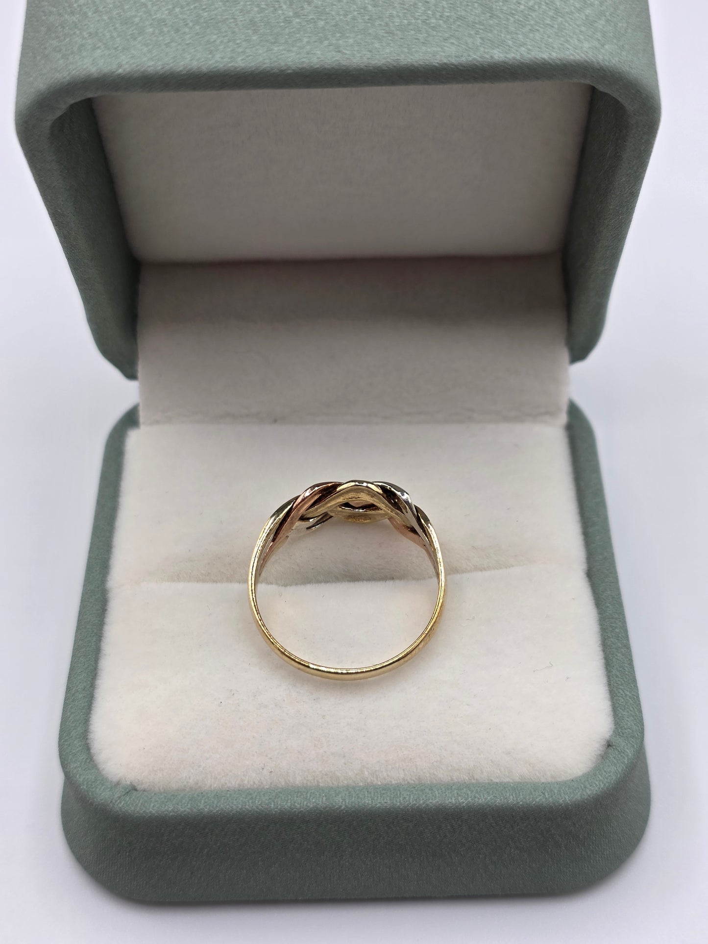 9ct tri gold puzzle ring