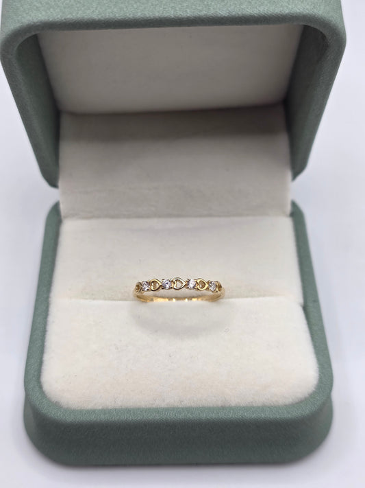 9ct gold cz heart ring