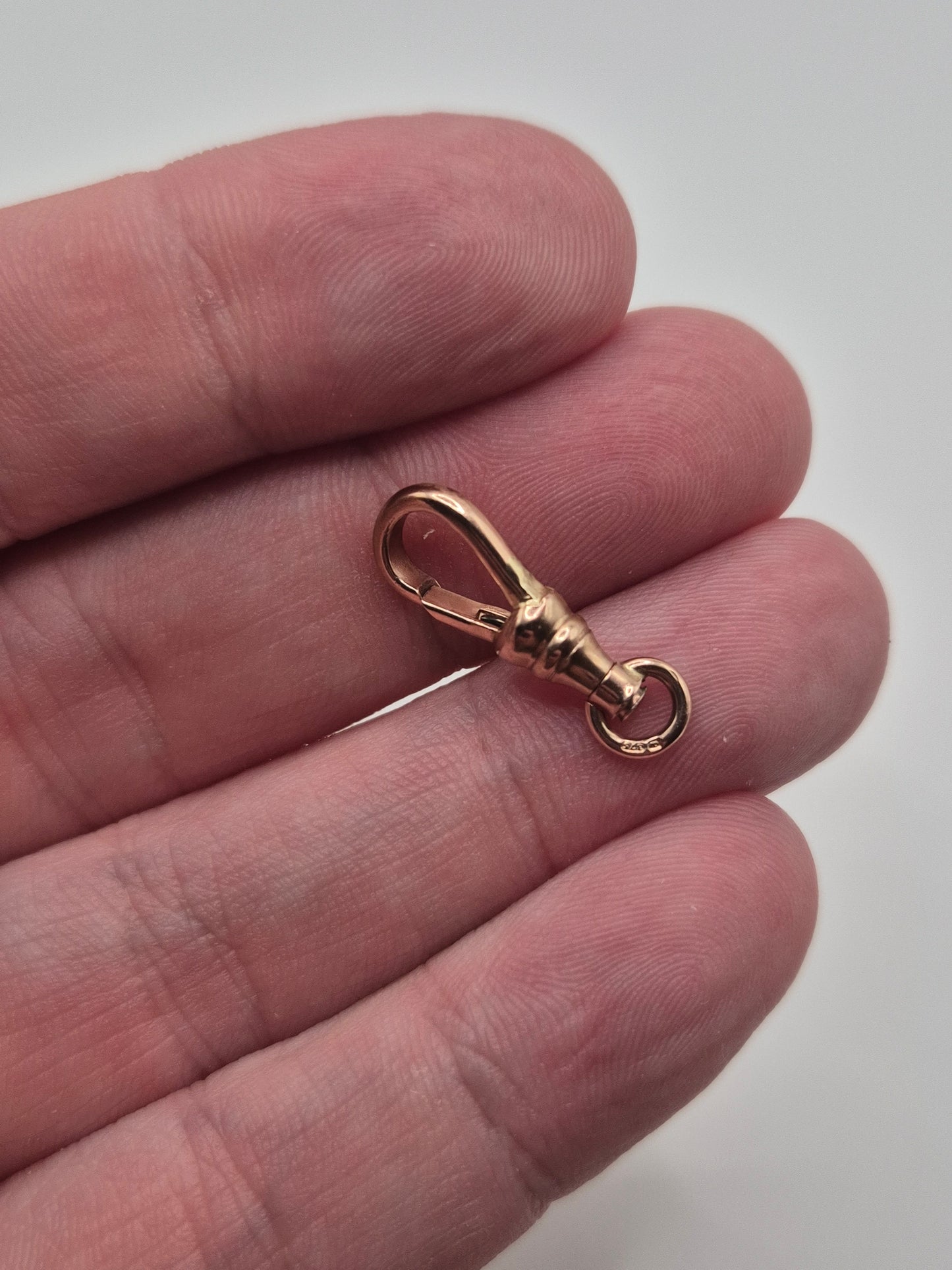9ct rose gold swivel dog clip (4)