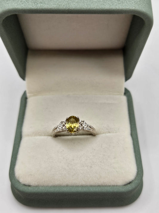 Silver citrine ring