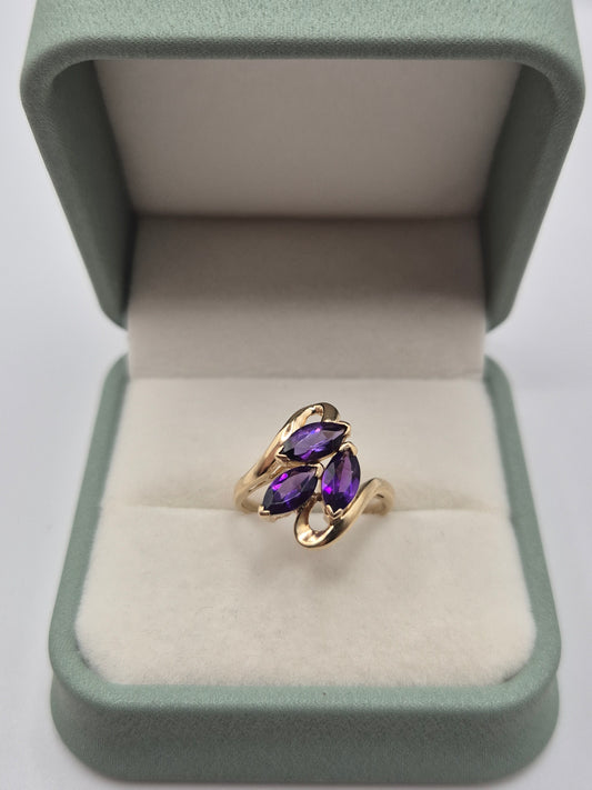 9ct gold amethyst ring