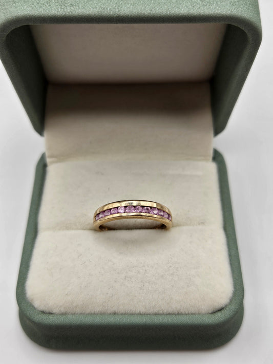 9ct gold pink topaz ring