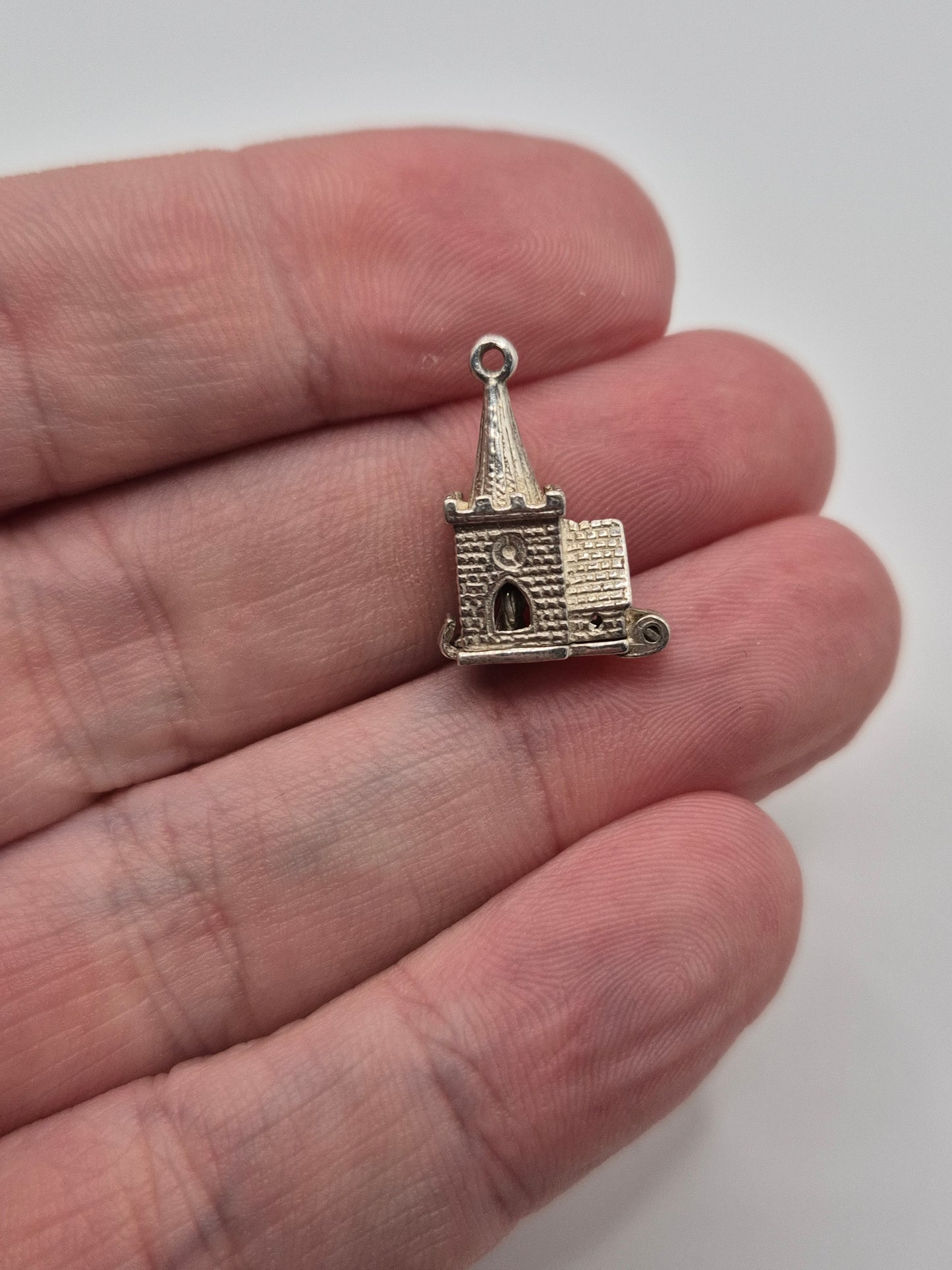 Silver church wedding charm