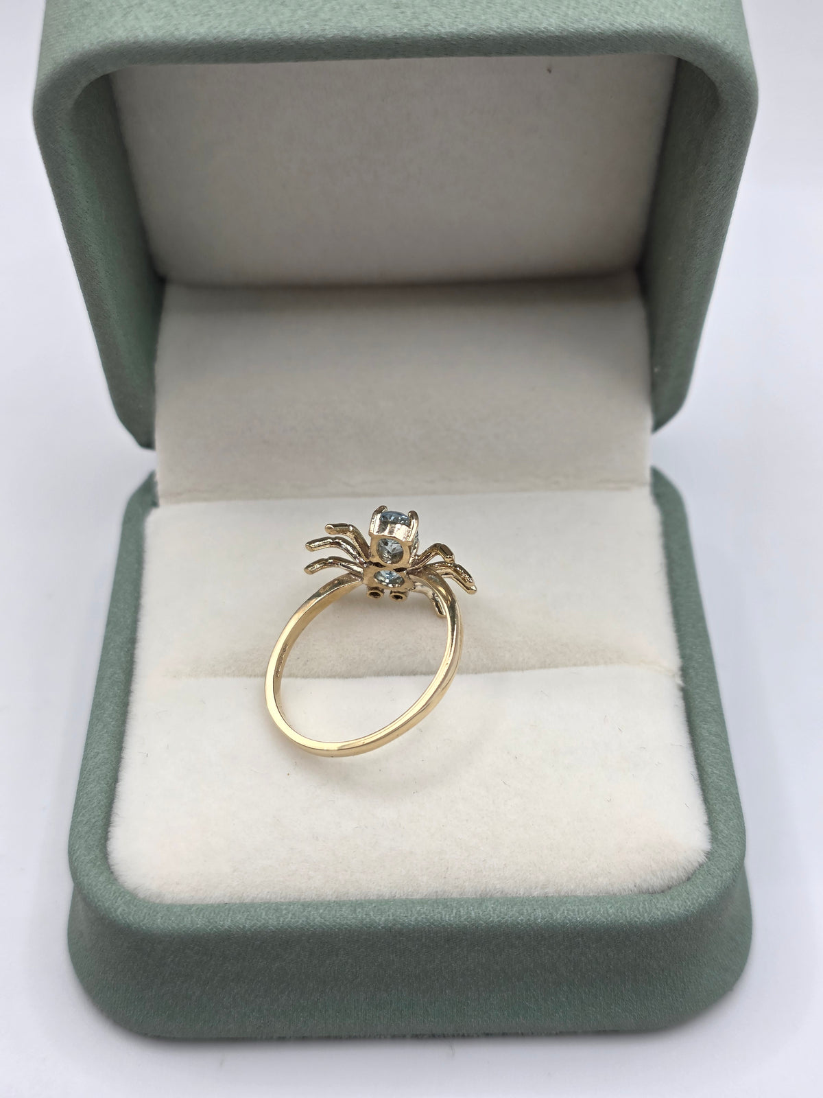 9ct gold topaz and diamond spider ring