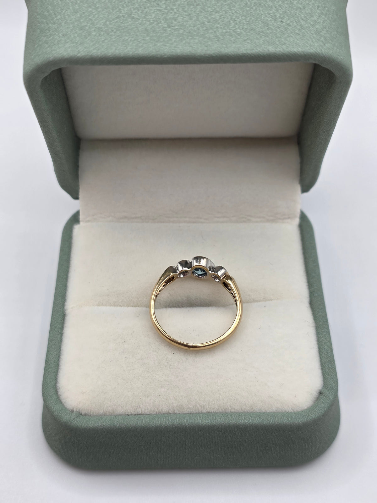9ct two tone gold topaz and zircon ring