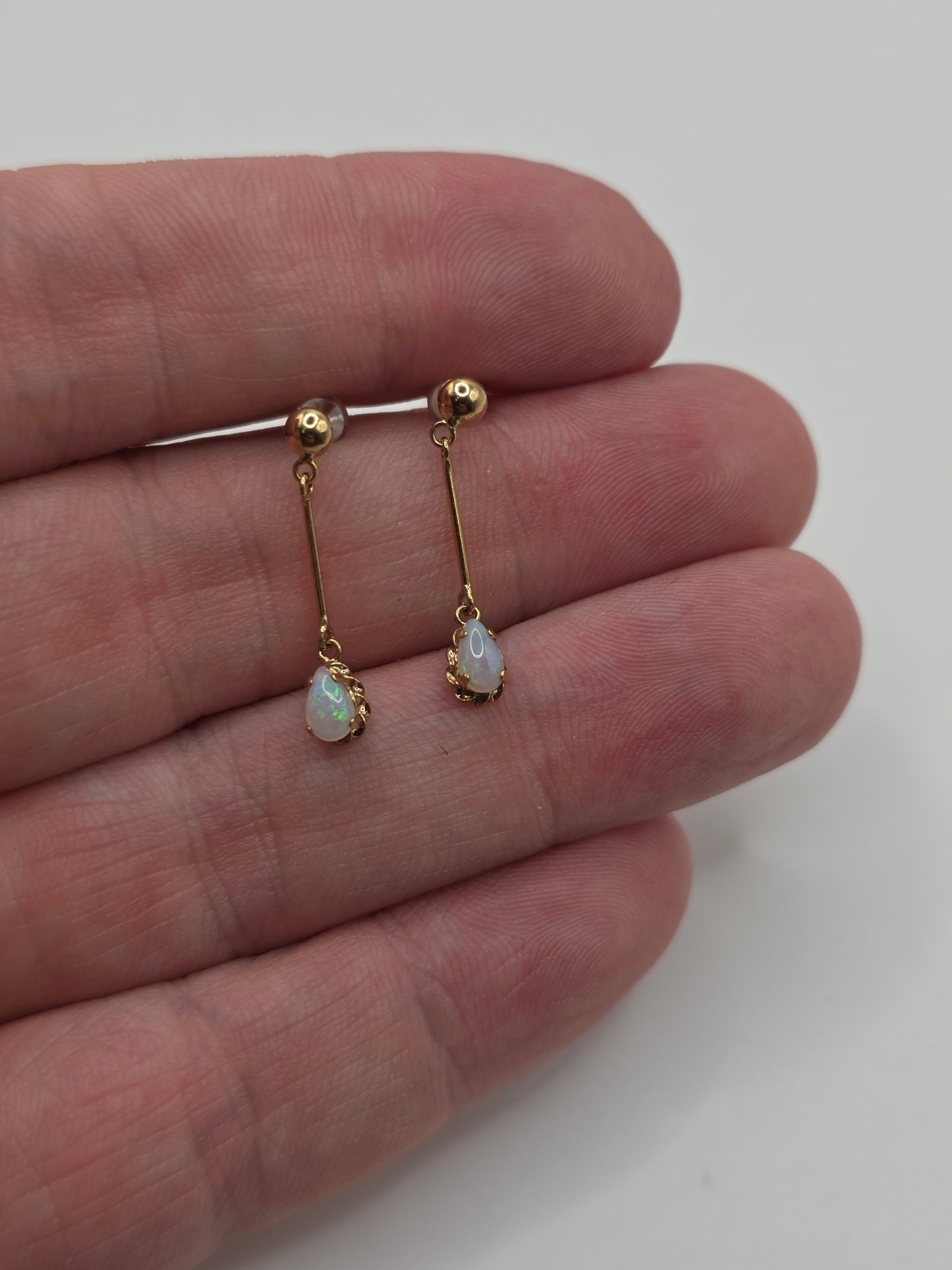 9ct gold opal earrings
