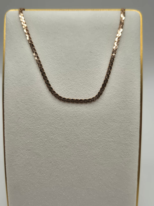 9ct rose gold snake link chain (7)