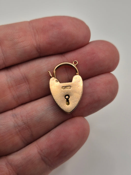 9ct rose gold padlock (4)