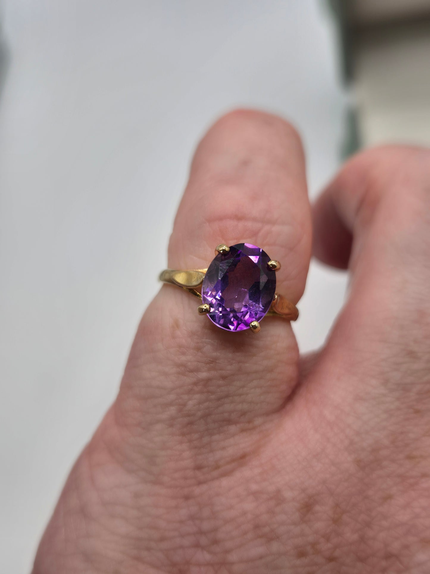9ct gold amethyst ring