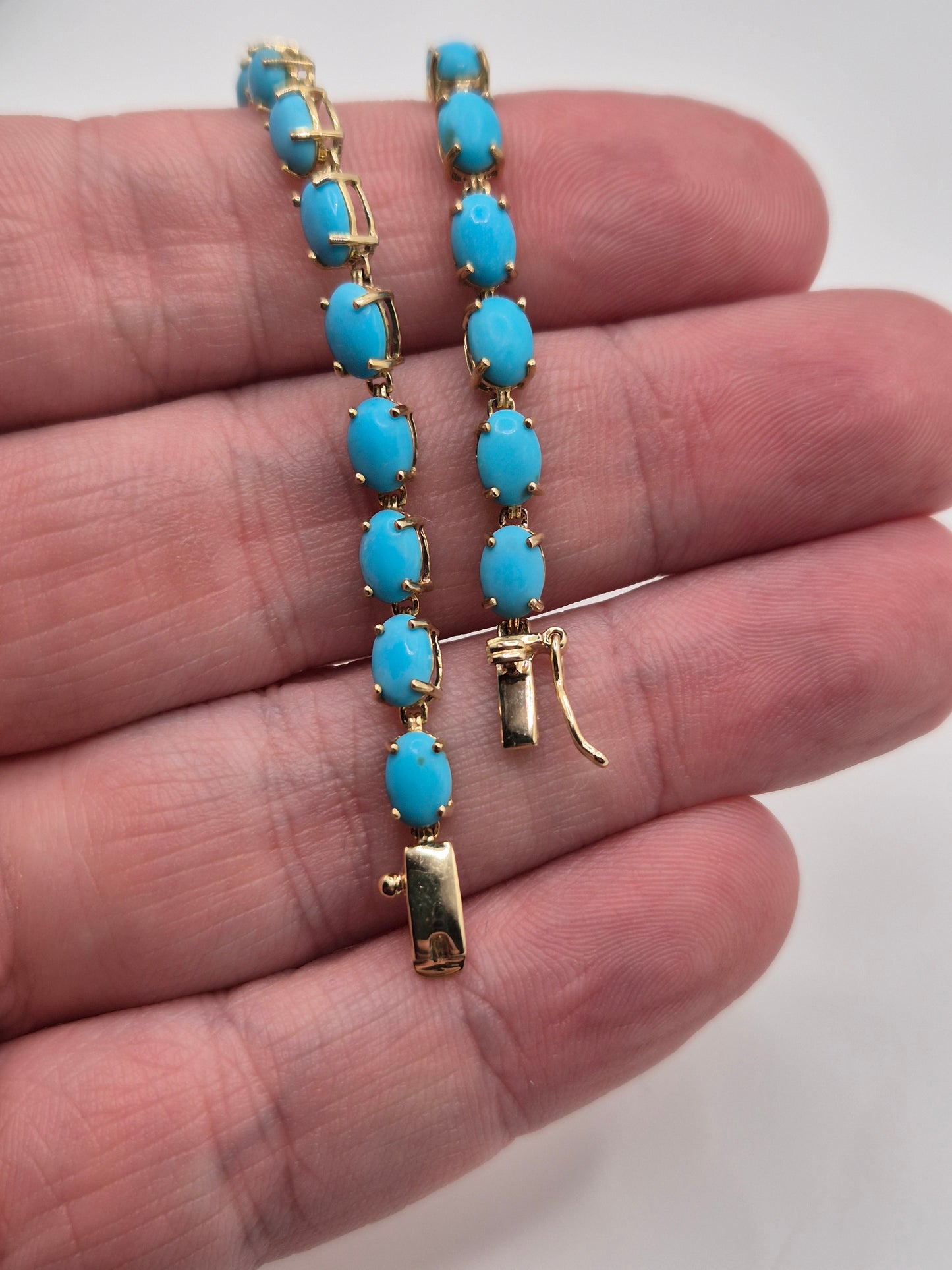 9ct gold turquoise bracelet