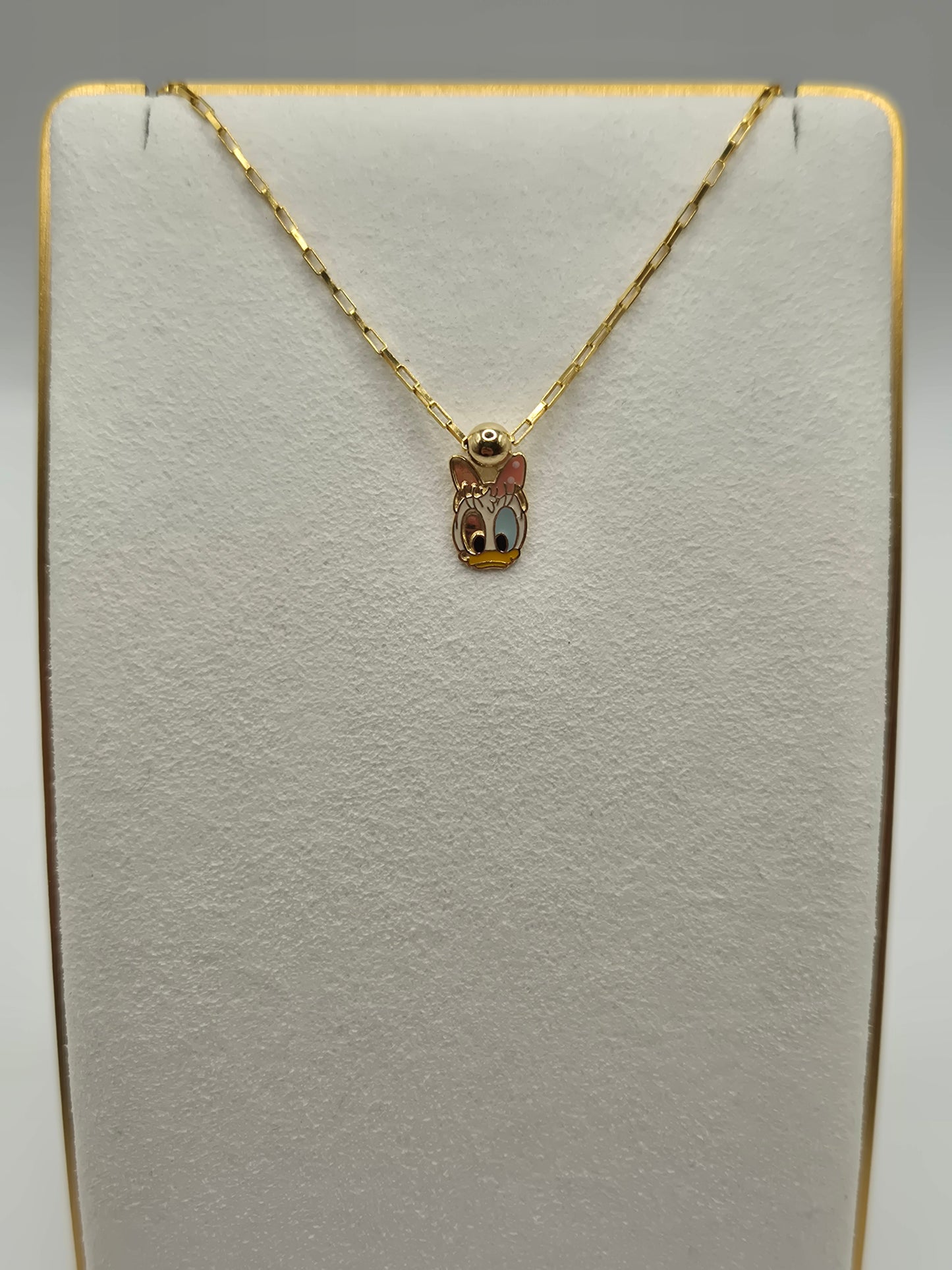 14ct gold disney daisy duck necklace