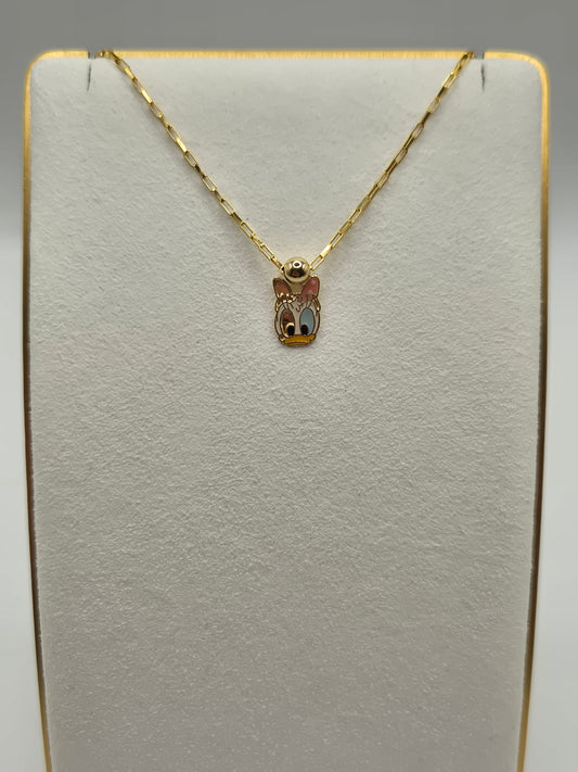 14ct gold disney daisy duck necklace