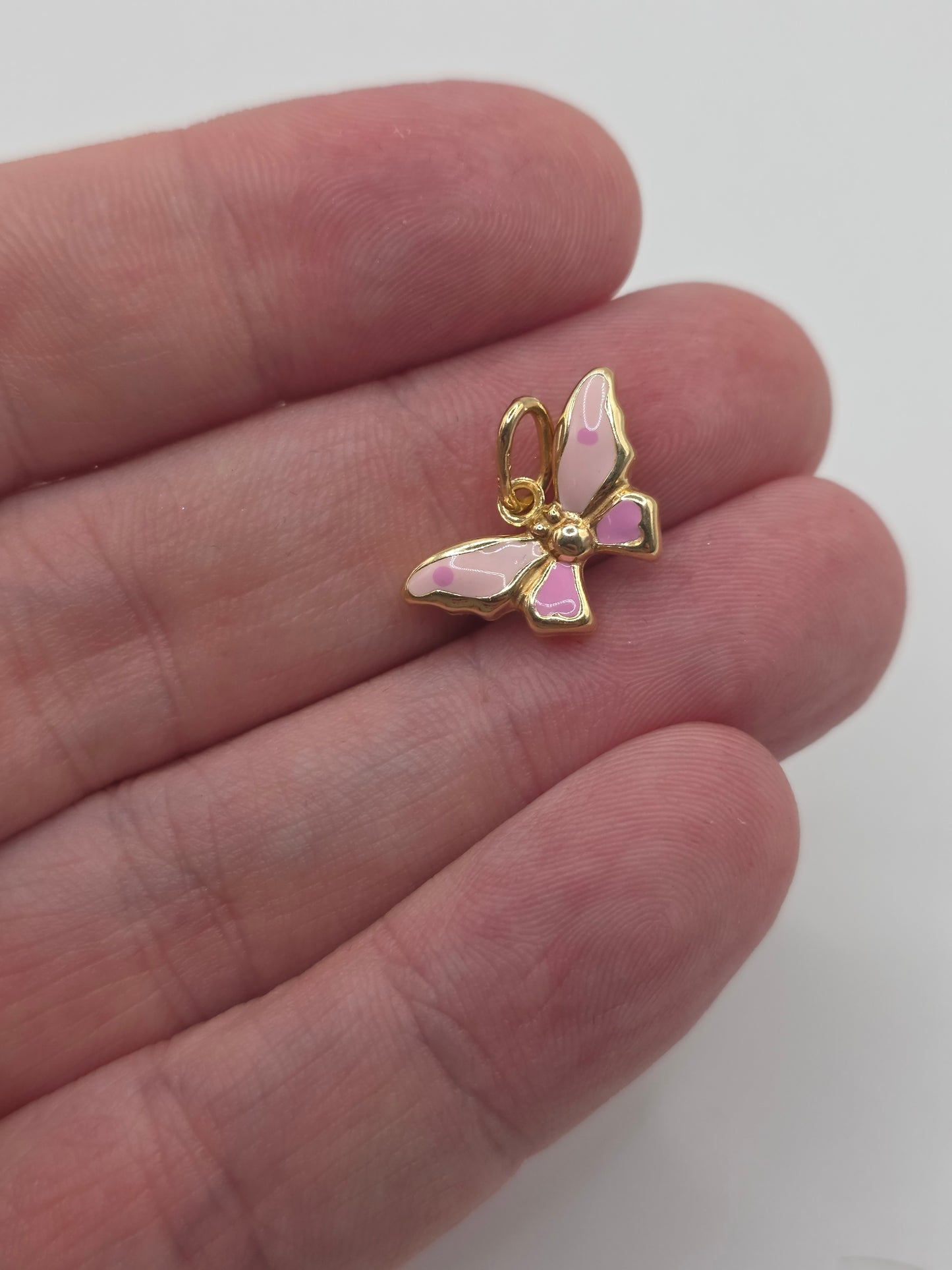 9ct gold enamel butterfly charm