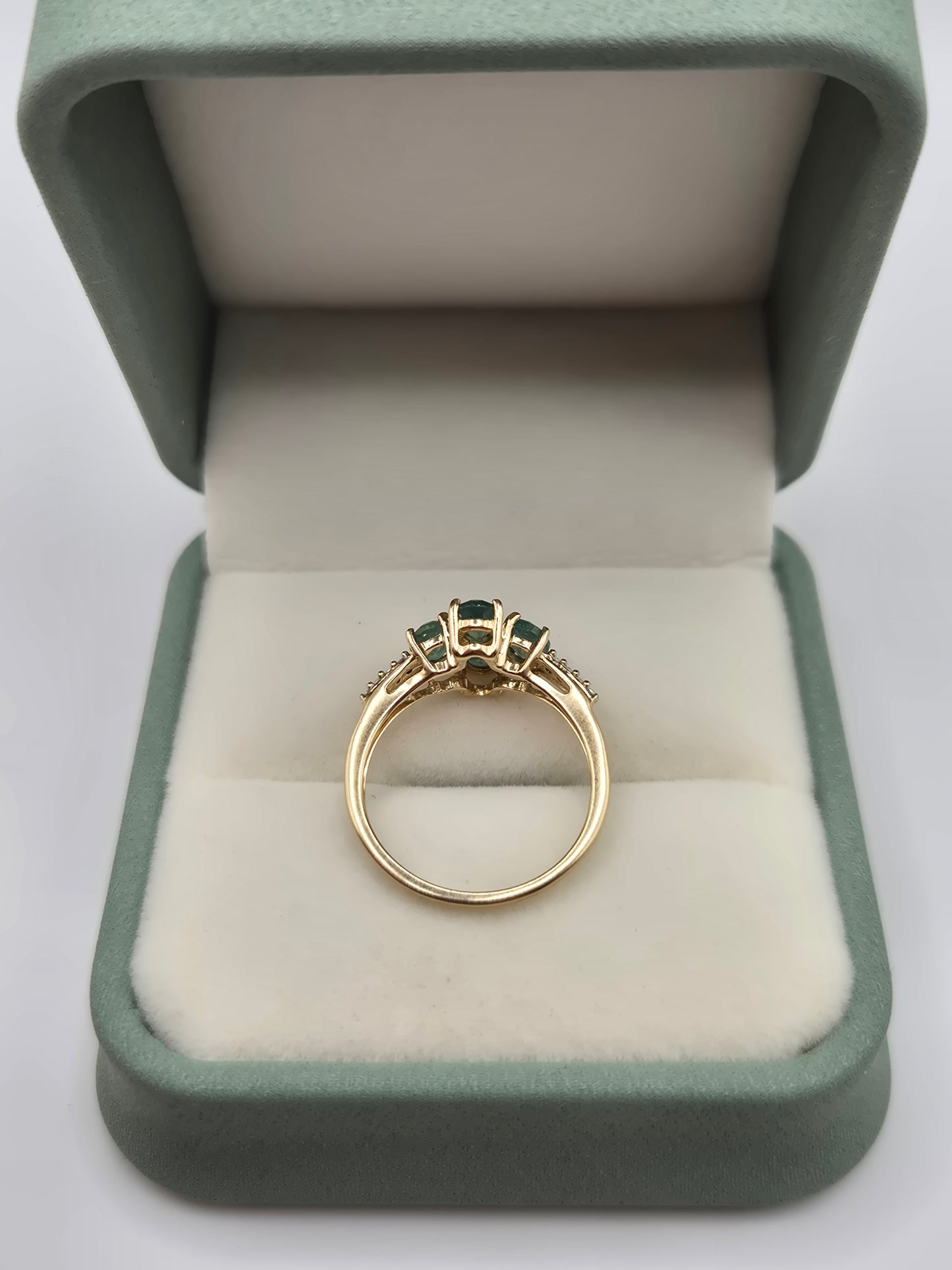 9ct gold grandidierite and diamond ring