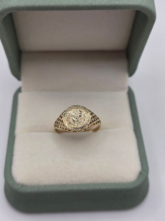 9ct gold st george ring