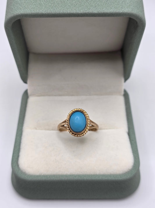 9ct gold turquoise ring